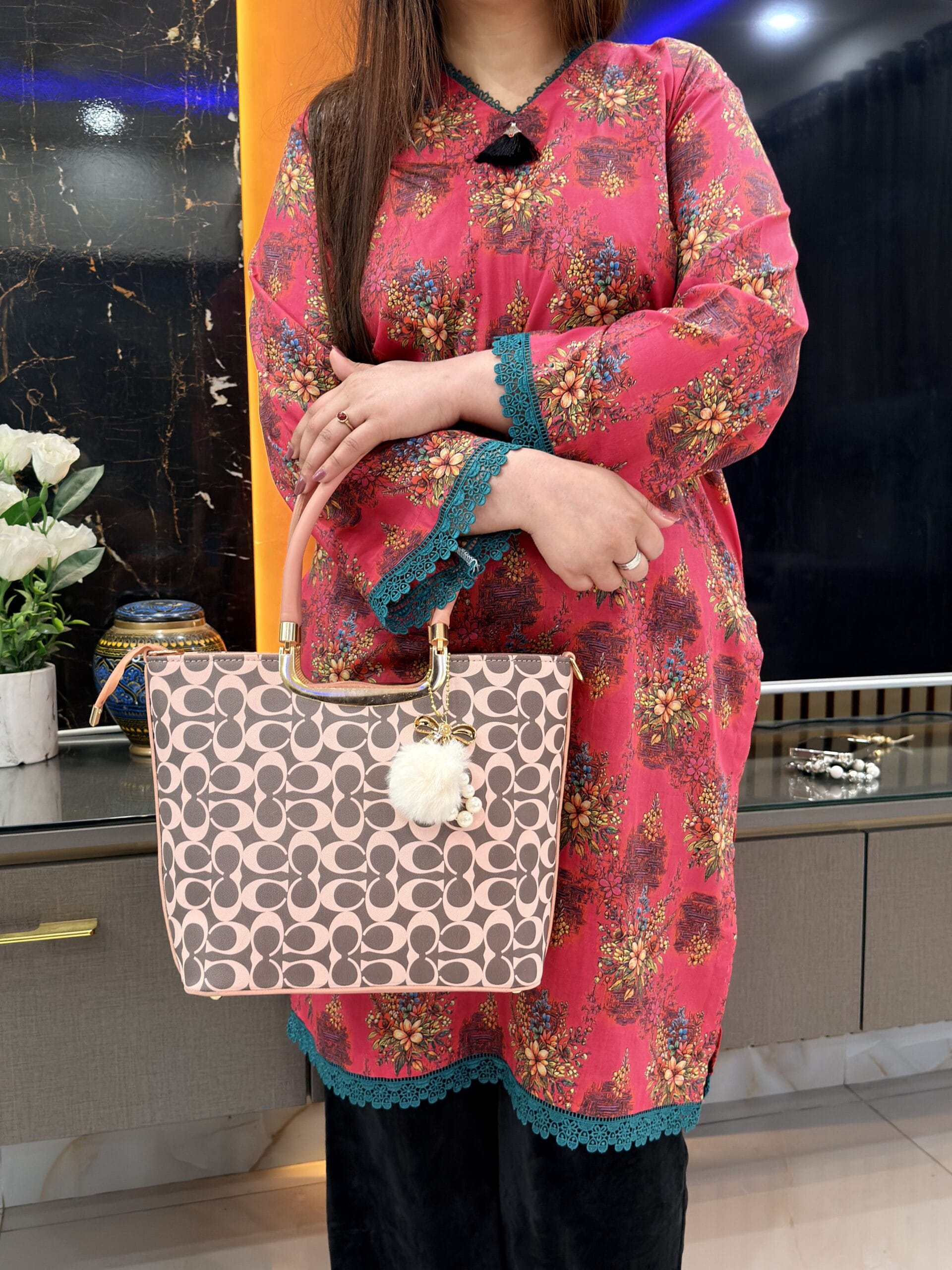 Celeste Charm Monogram Tote - Image 9