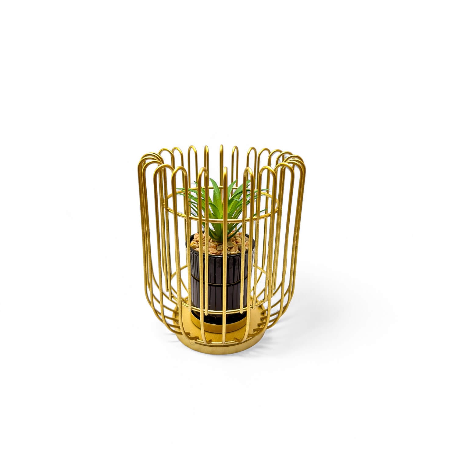 Golden Cage Artificial Succulent Planter - Image 3