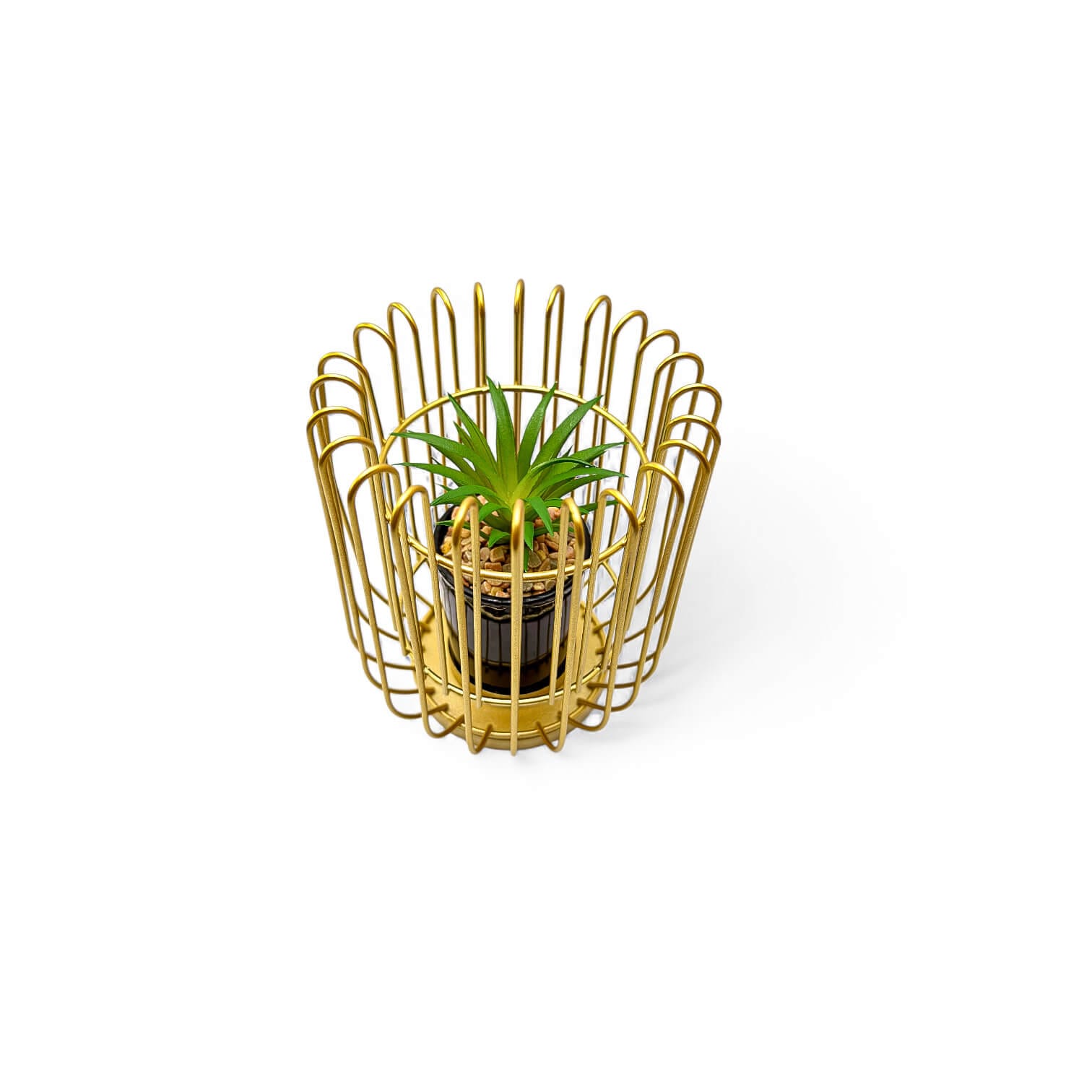 Golden Cage Artificial Succulent Planter