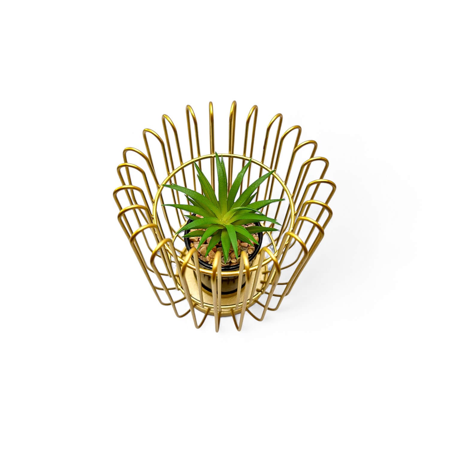 Golden Cage Artificial Succulent Planter - Image 2
