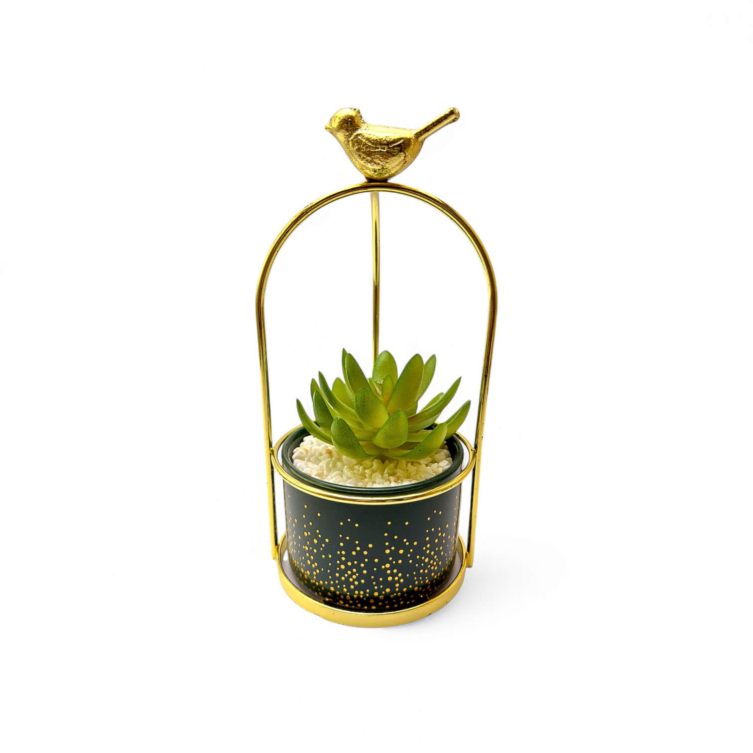 Golden Sparrow Hanging Planter Décor