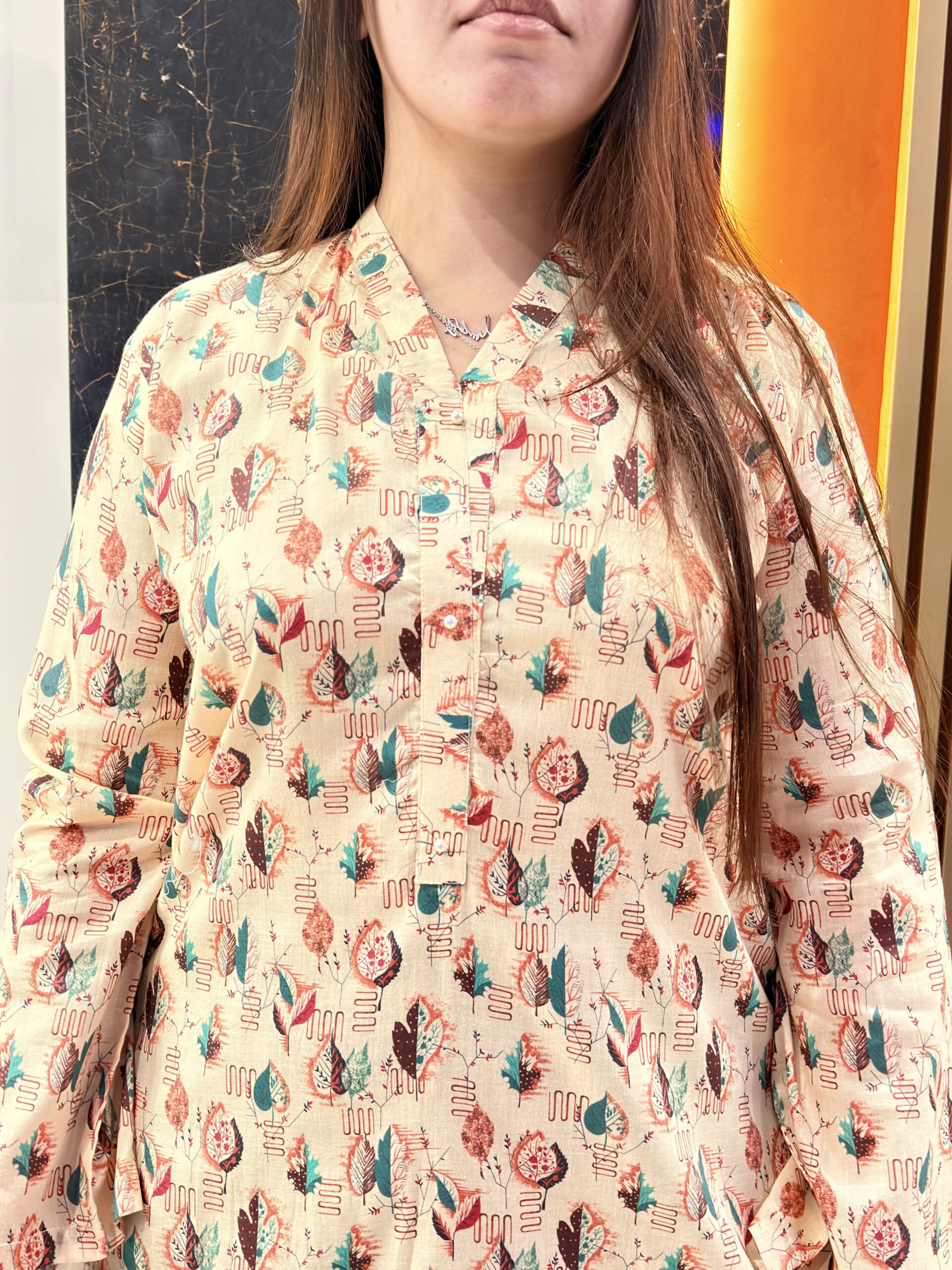 Ivory Leaf Grace Printed Kurti - Image 2