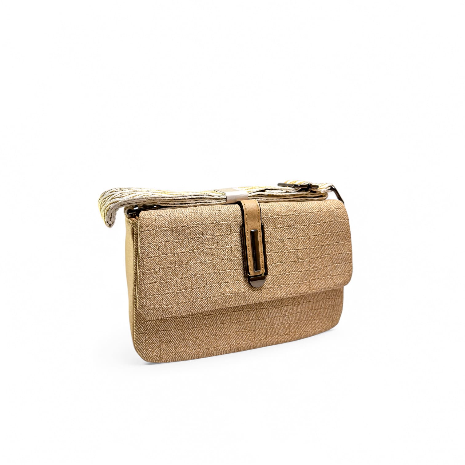 Luna Weave Crossbody Bag - Beige Elegance - Image 3