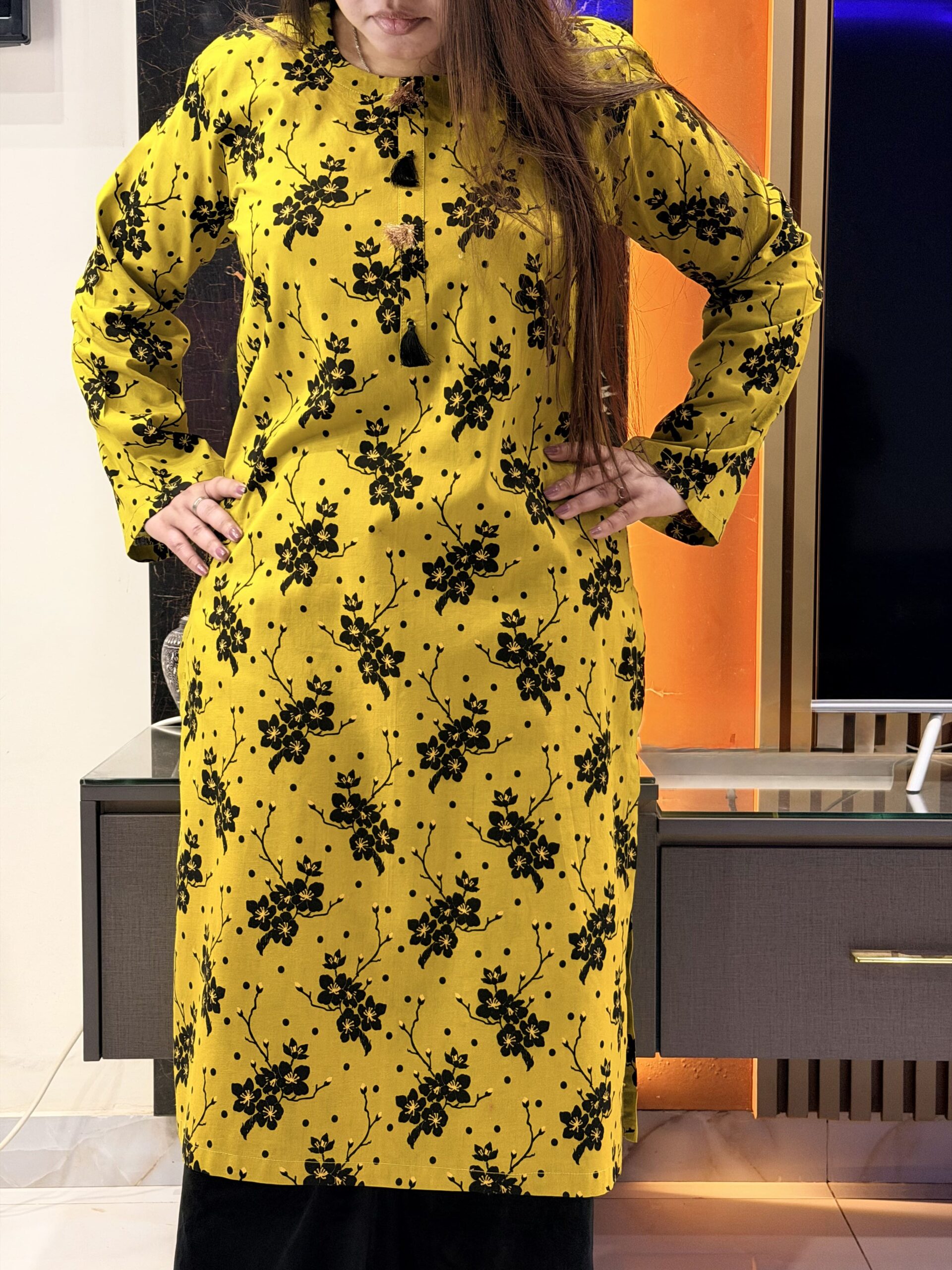 Sunbloom Noir Printed Kurti - Image 3