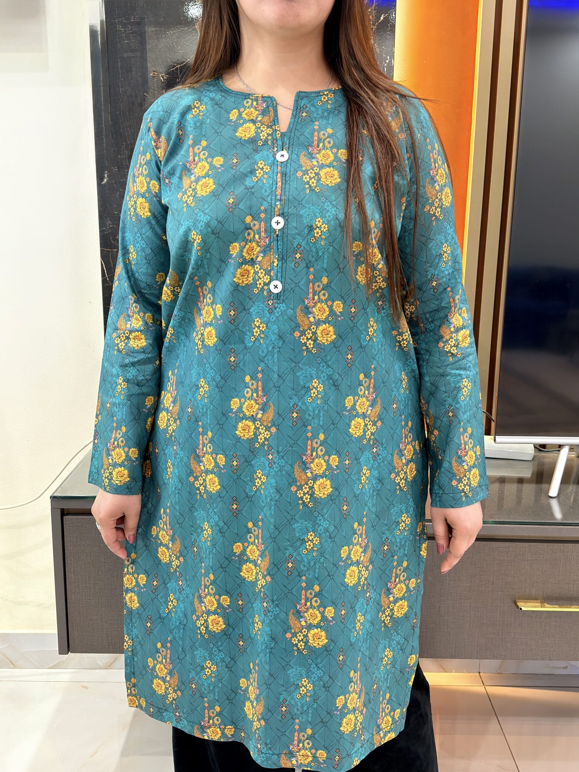 Zehra Bloom - Teal Floral Grace Kurti