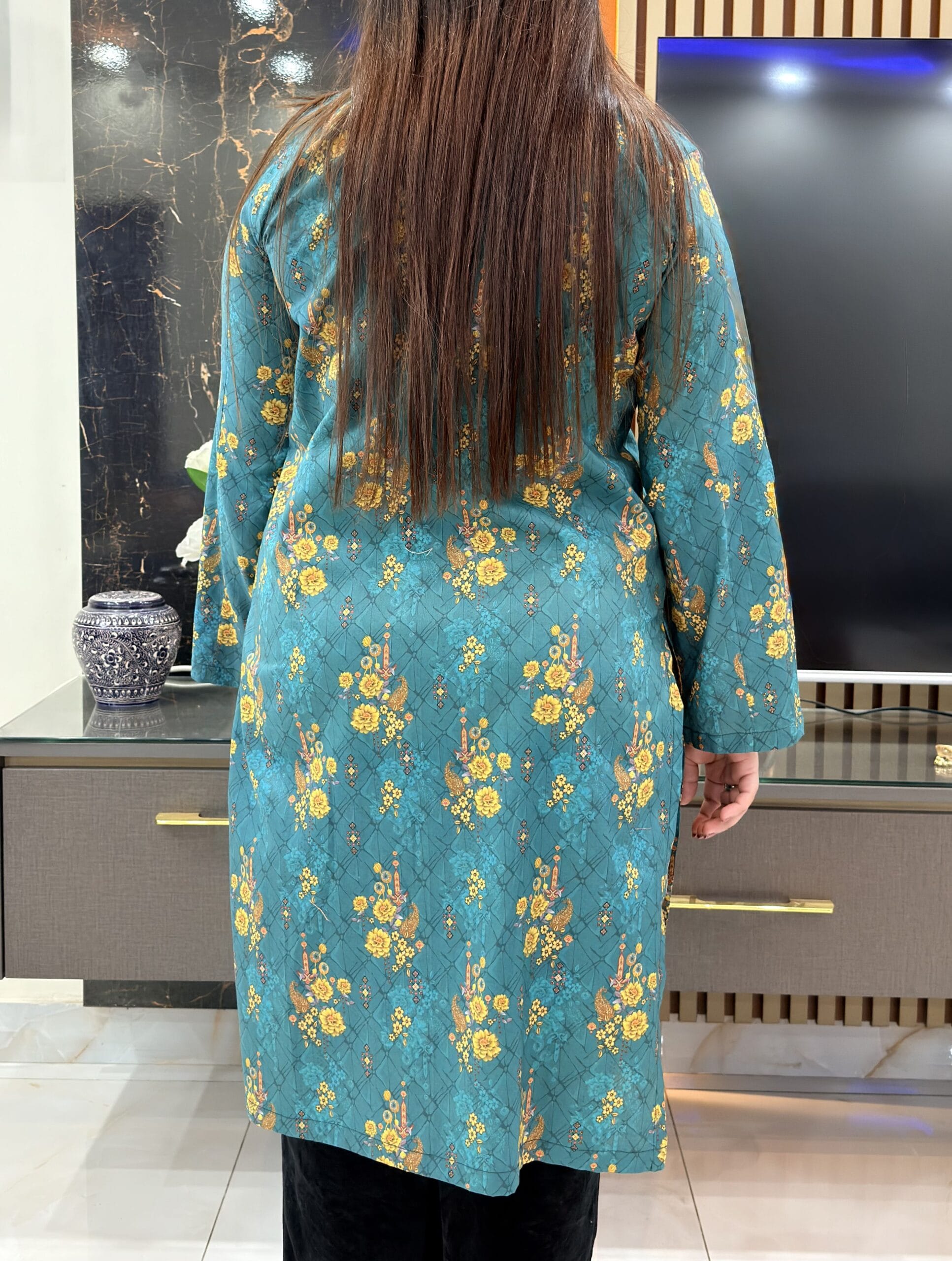 Zehra Bloom - Teal Floral Grace Kurti - Image 5