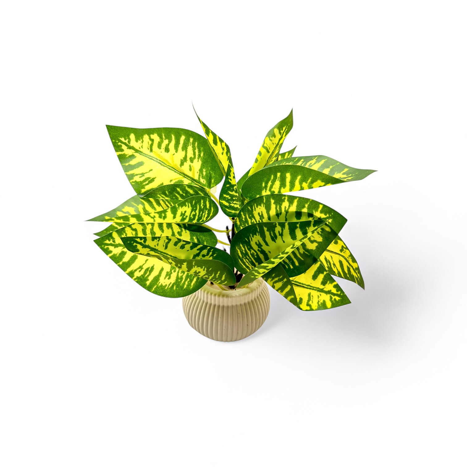 Verdant Leaf Artificial Plant in Ceramic Pot