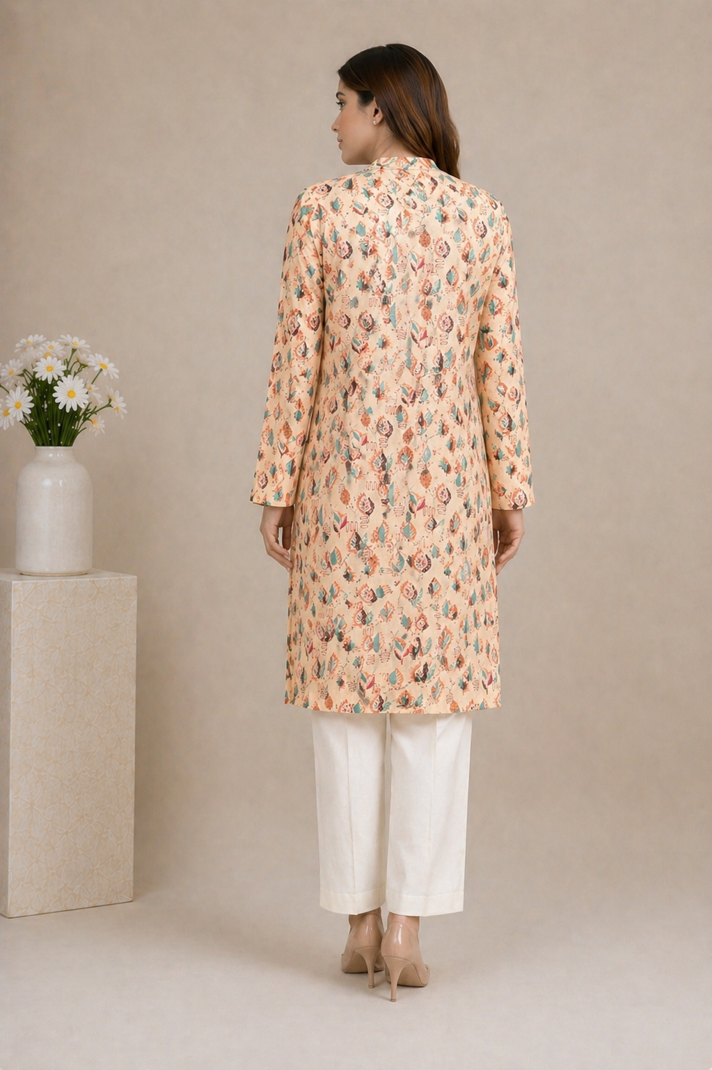 Ivory Leaf Grace Printed Kurti - Image 2