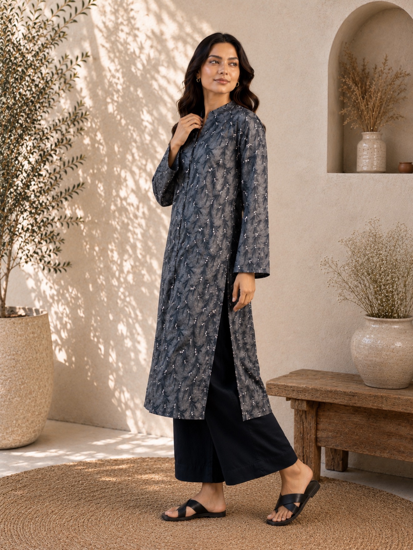 Midnight Willow Kurti