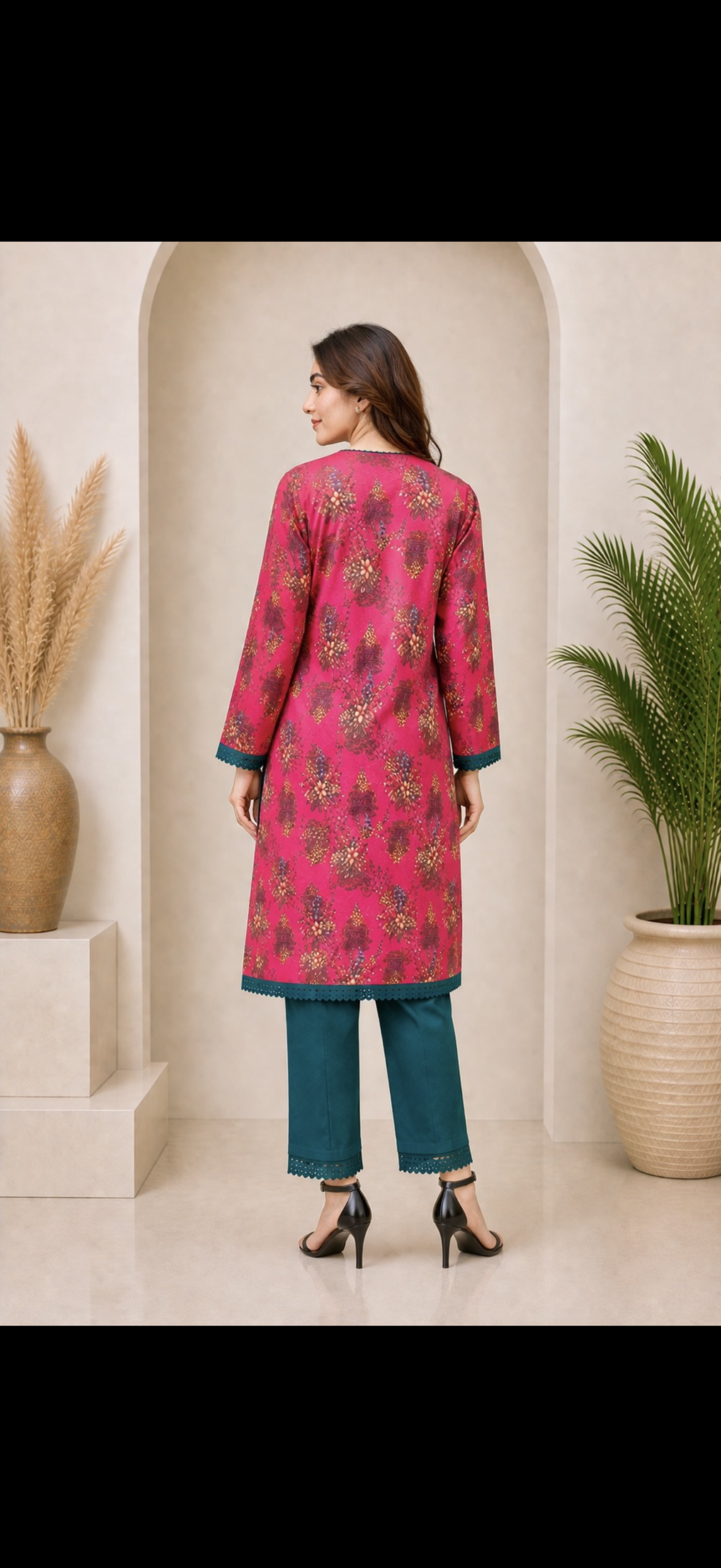Riwaayat Pink Bloom Kurti - Image 4